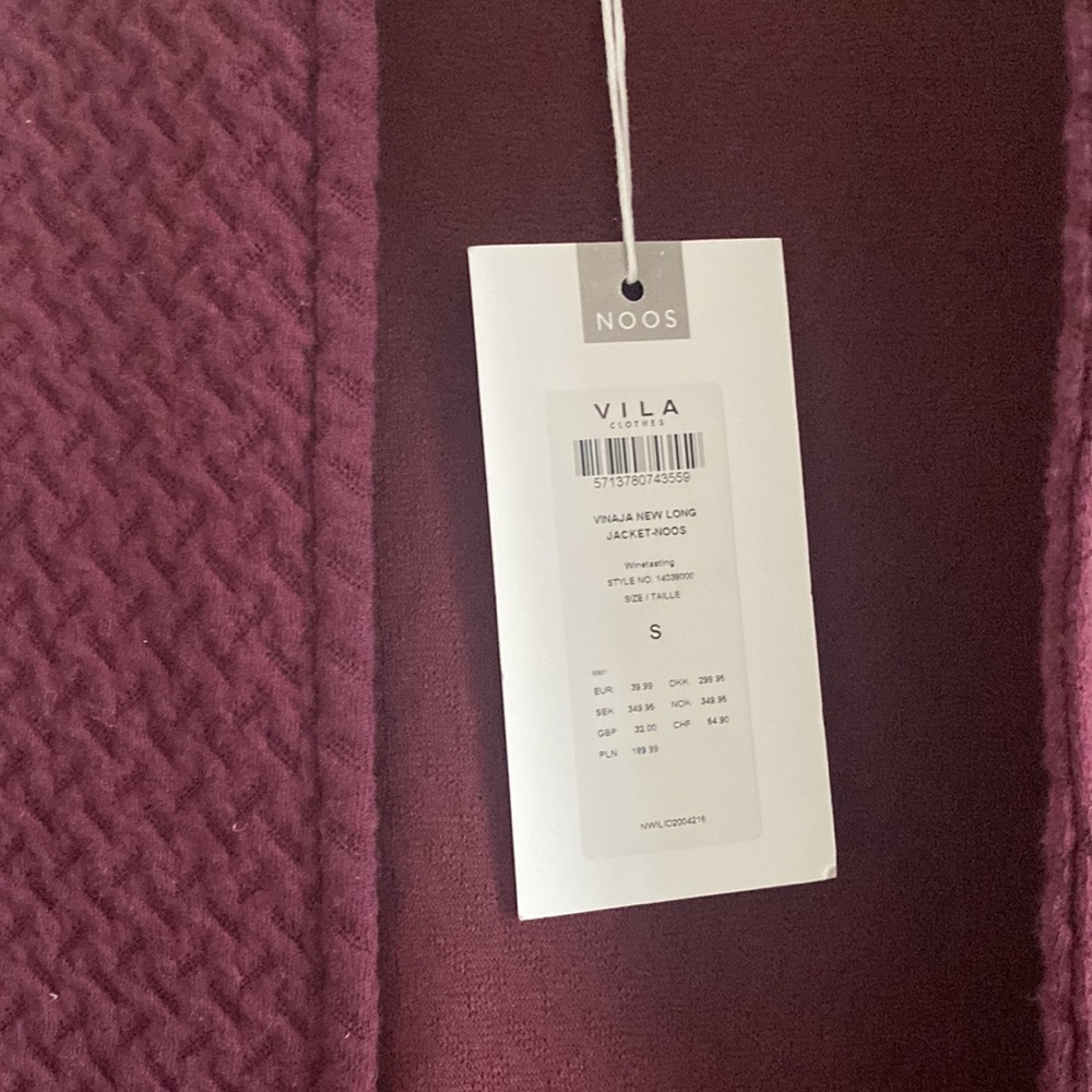 NWT Vila Purple Long Sweater Jacket - Picture 2 of 5